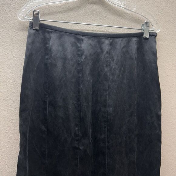 Doncaster DD Collection SZ 8 Black Western Skirt 100% Silk Y2k WhimsiGoth Grunge - Picture 2 of 9